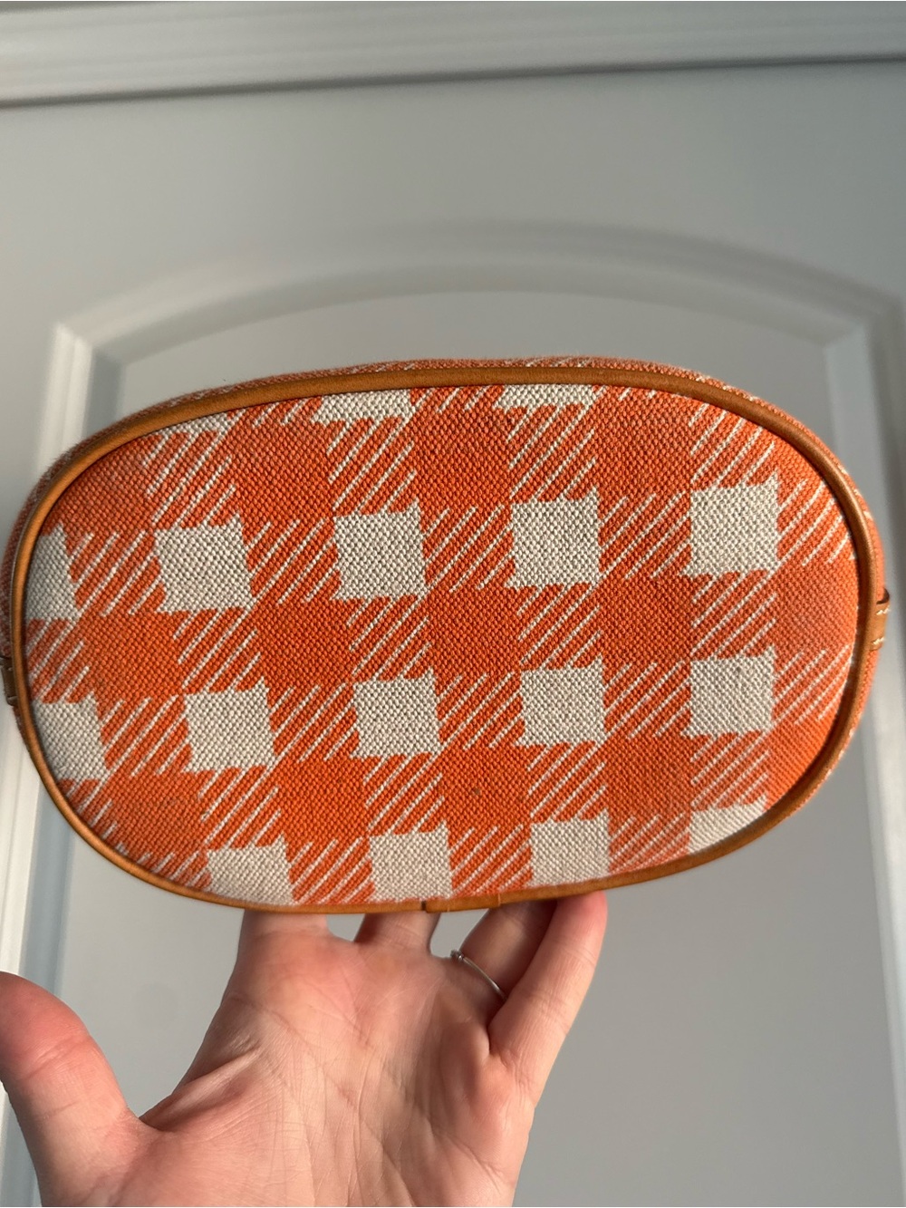 🍊Vintage Dooney & Bourke Orange Plaid Gingham Bucket Bag - Picture 2 of 8